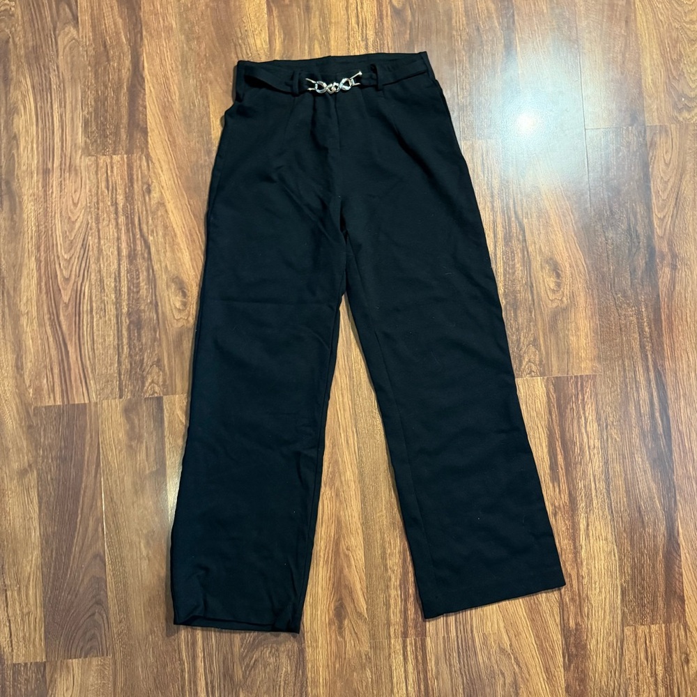 Maurice’s Black Pants with Gold Chain Detail